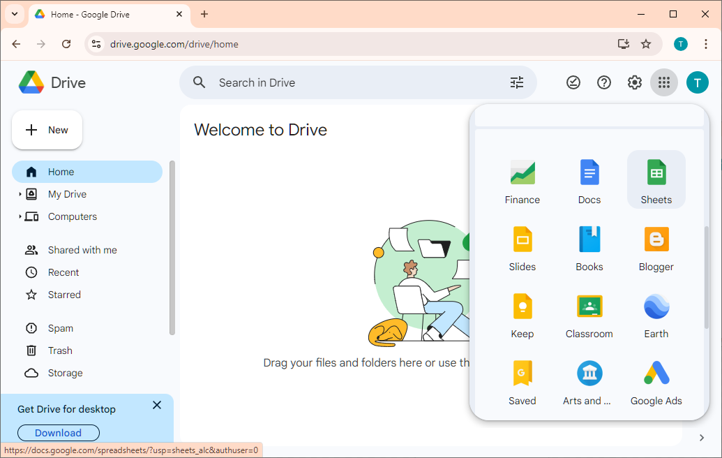 Google Apps Pop-Up from Google Drive